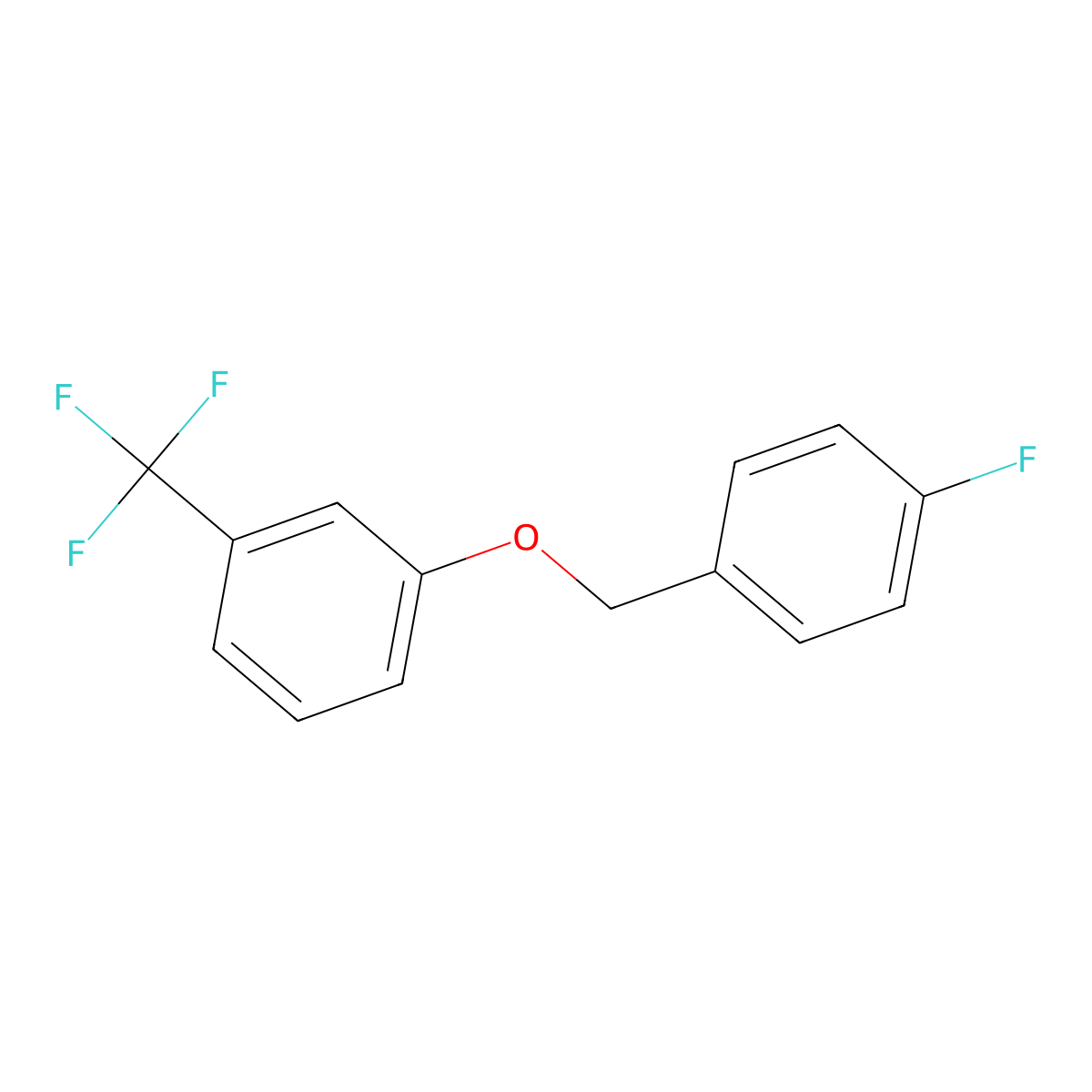 Benzene, 1-[(4-fluorophenyl)methoxy]-3-(trifluoromethyl)- molecular structure, CAS 1443336-53-5