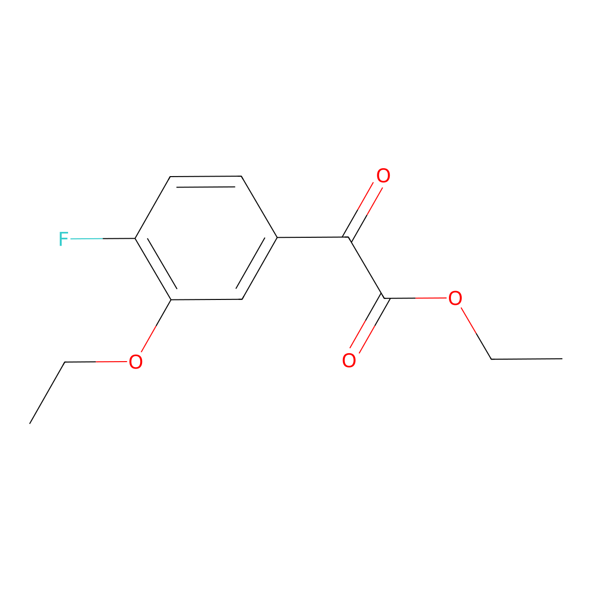 Ethyl 2-(3-ethoxy-4-fluorophenyl)-2-oxoacetate molecular structure, CAS 1443336-54-6