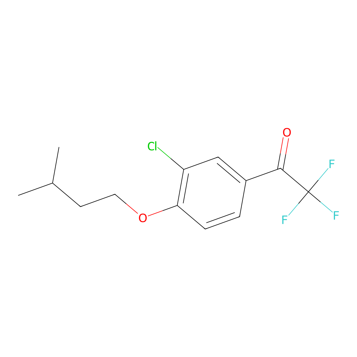 1-(3-Chloro-4-(isopentyloxy)phenyl)-2,2,2-trifluoroethanone molecular structure, CAS 1443336-60-4