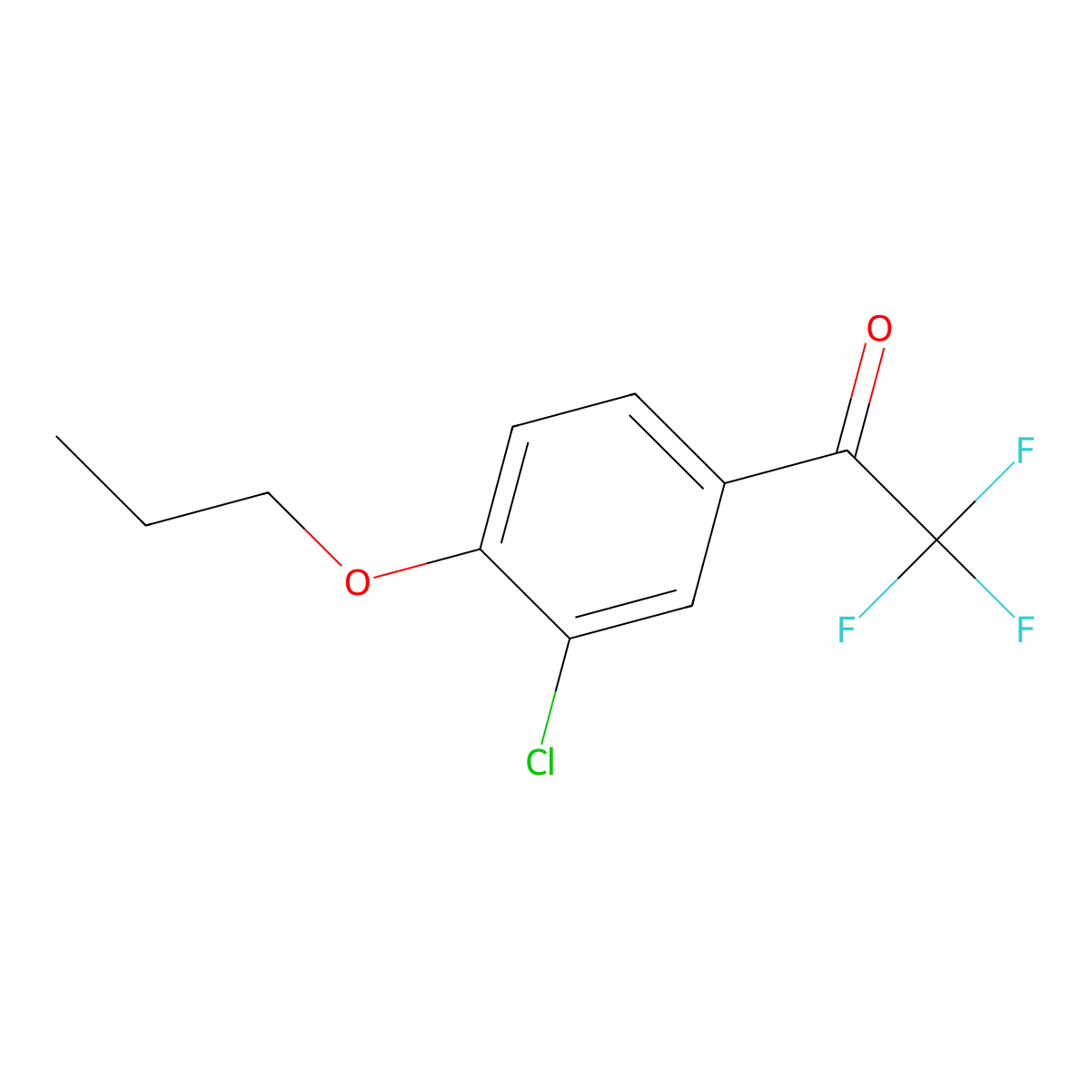 1-(3-Chloro-4-propoxyphenyl)-2,2,2-trifluoroethanone molecular structure, CAS 1443336-72-8