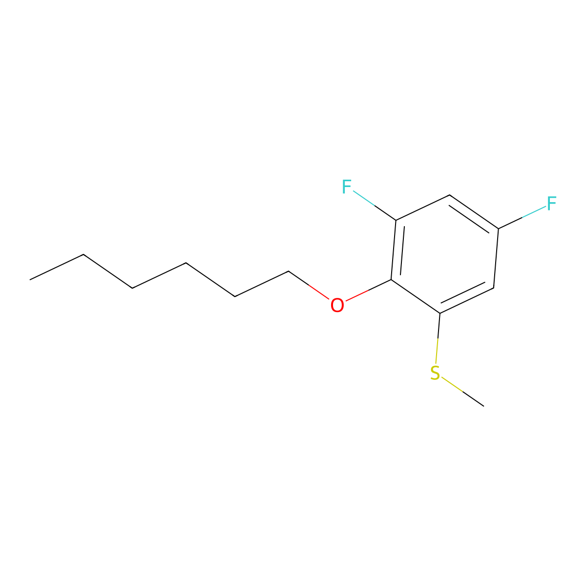 (3,5-Difluoro-2-(hexyloxy)phenyl)(methyl)sulfane molecular structure, CAS 1443336-83-1