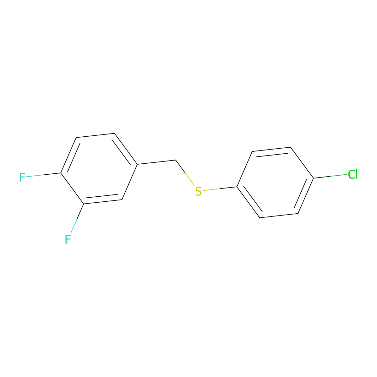1,2-Difluoro-4-[(4-chlorophenyl)sulfanylmethyl]benzene molecular structure, CAS 1443336-87-5