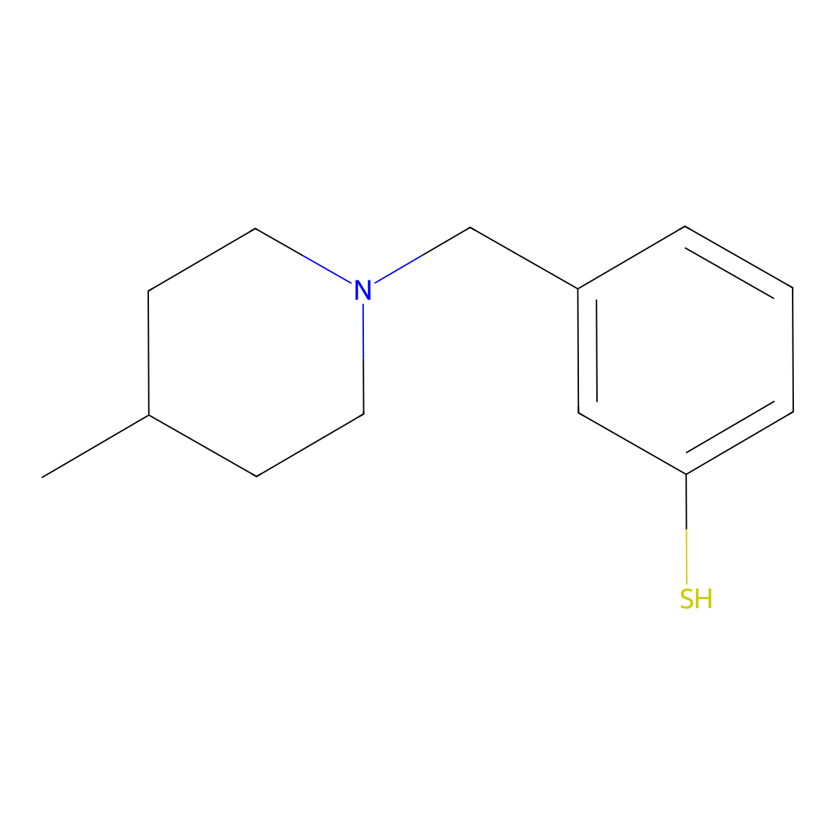 3-((4-Methylpiperidin-1-yl)methyl)benzenethiol molecular structure, CAS 1443336-93-3