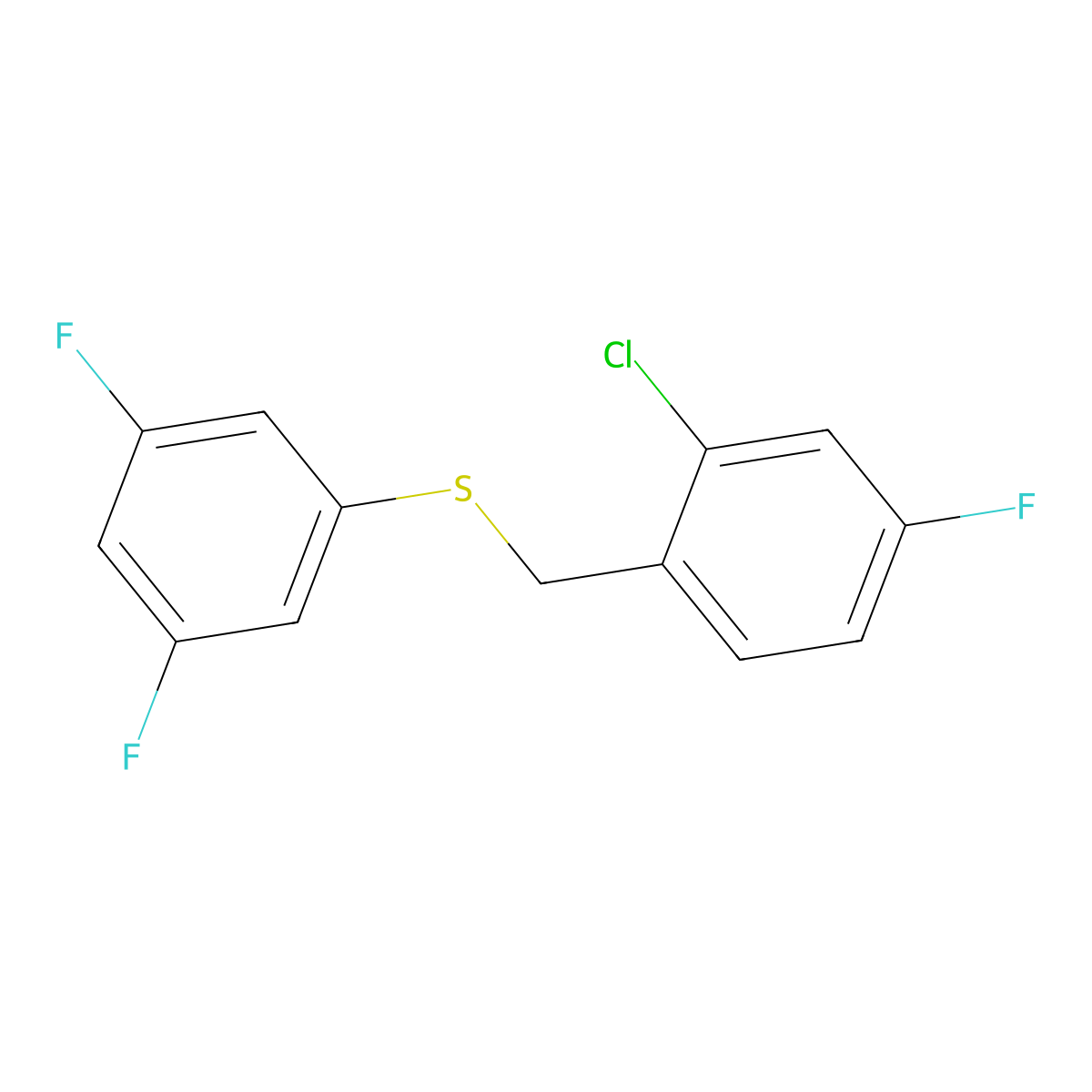 1-Chloro-3-fluoro-6-[(3,5-difluorophenyl)sulfanylmethyl]benzene molecular structure, CAS 1443336-94-4