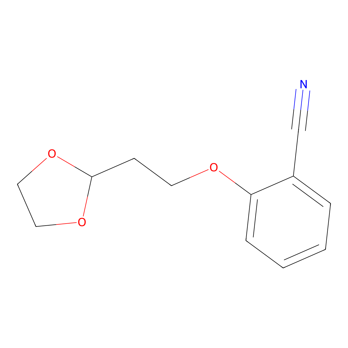 2-[2-(1,3-Dioxolan-2-yl)ethoxy]benzonitrile molecular structure, CAS 1443336-95-5