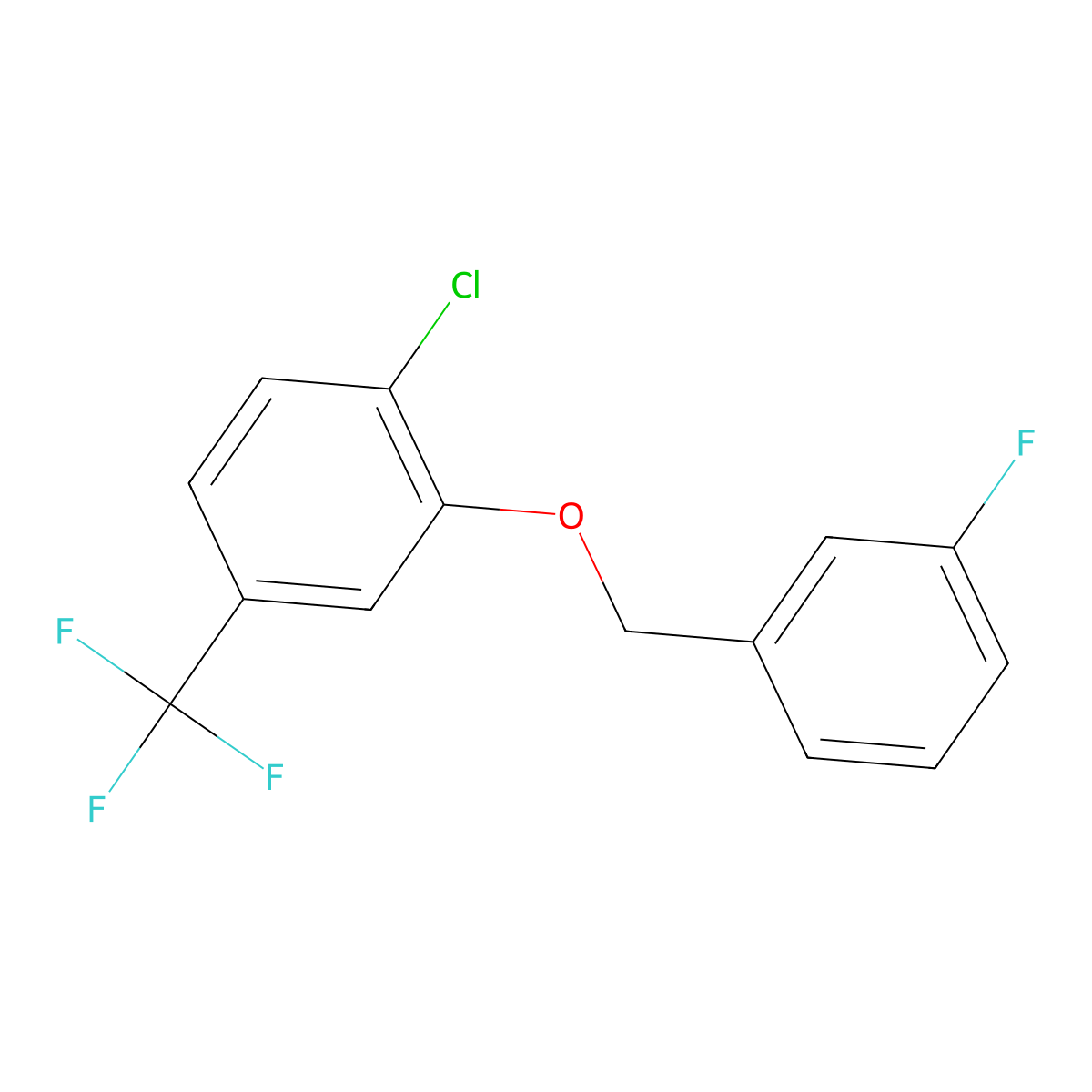 4-Chloro-3-[(3-fluorophenyl)methoxy]benzotrifluoride molecular structure, CAS 1443337-08-3
