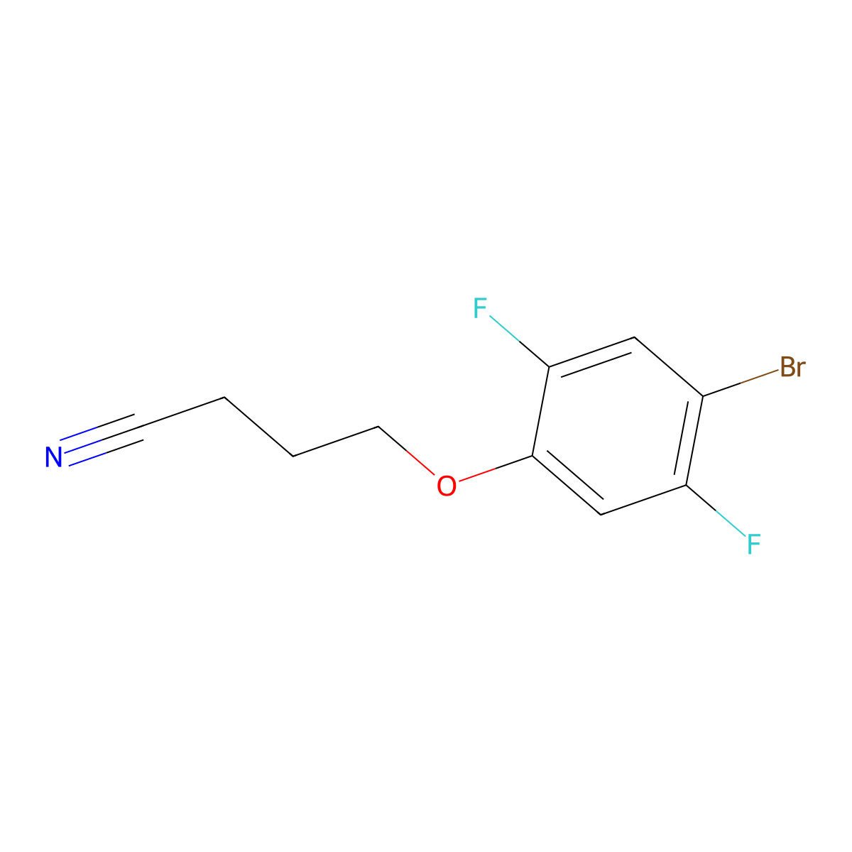 4-(4-Bromo-2,5-difluoro-phenoxy)butanenitrile molecular structure, CAS 1443337-15-2