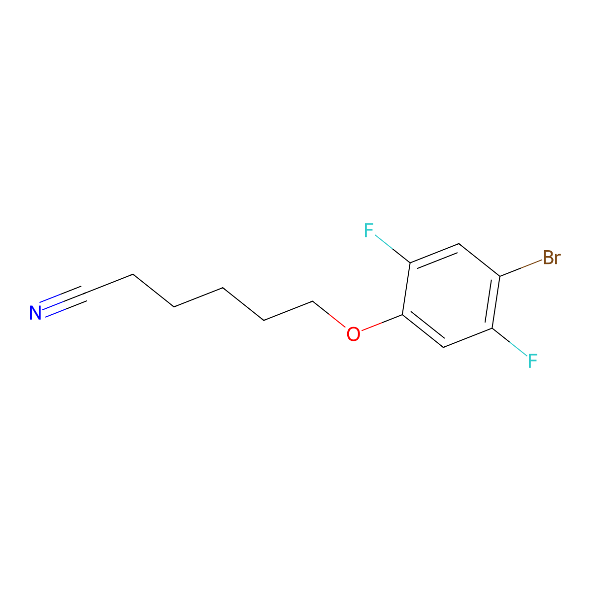 6-(4-Bromo-2,5-difluoro-phenoxy)hexanenitrile molecular structure, CAS 1443337-17-4
