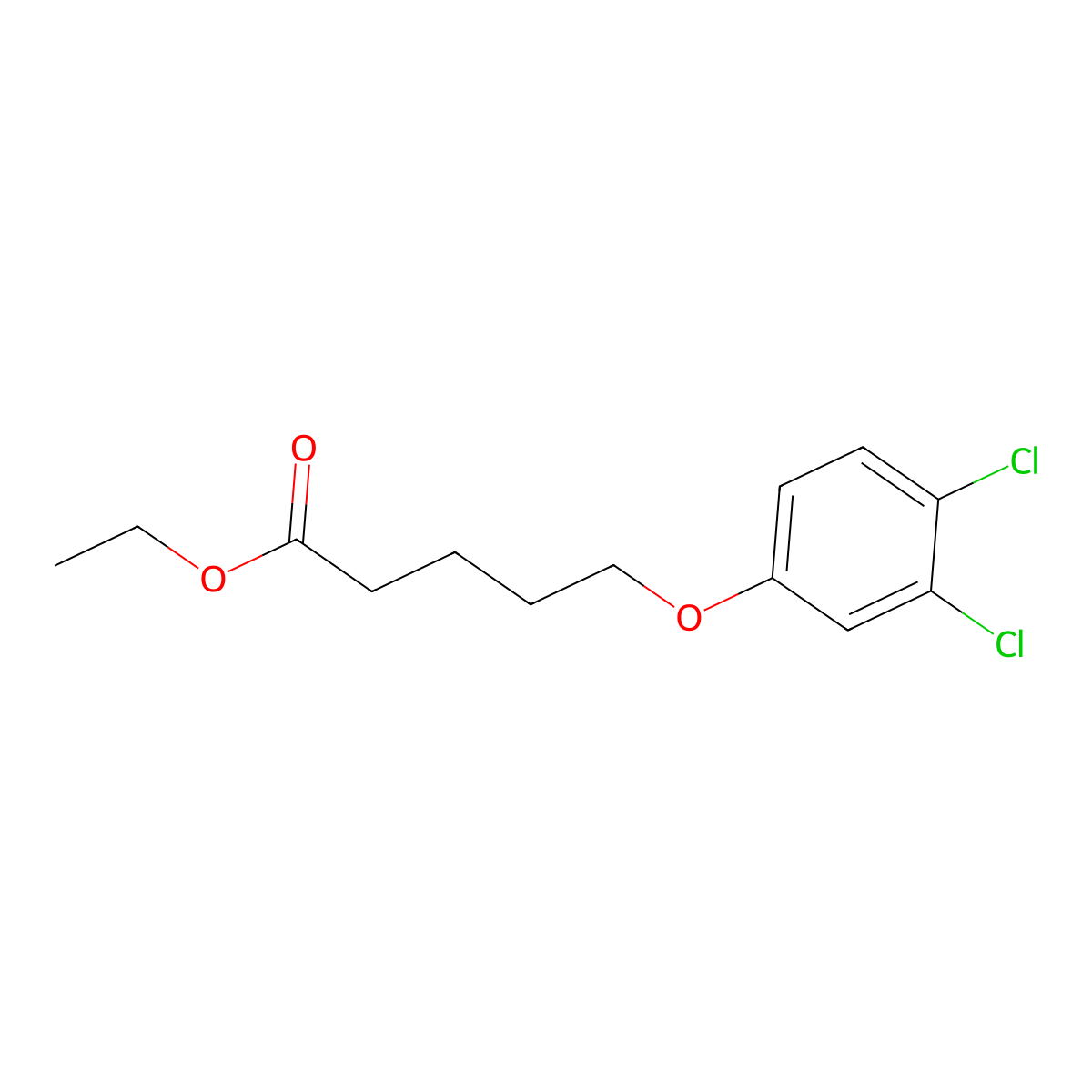 Ethyl 5-(3,4-dichloro-phenoxy)pentanoate molecular structure, CAS 1443337-61-8
