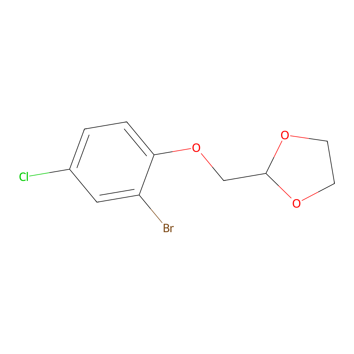 2-(2-Bromo-4-chloro-phenoxy)methyl-1,3-dioxolane molecular structure, CAS 1443337-62-9
