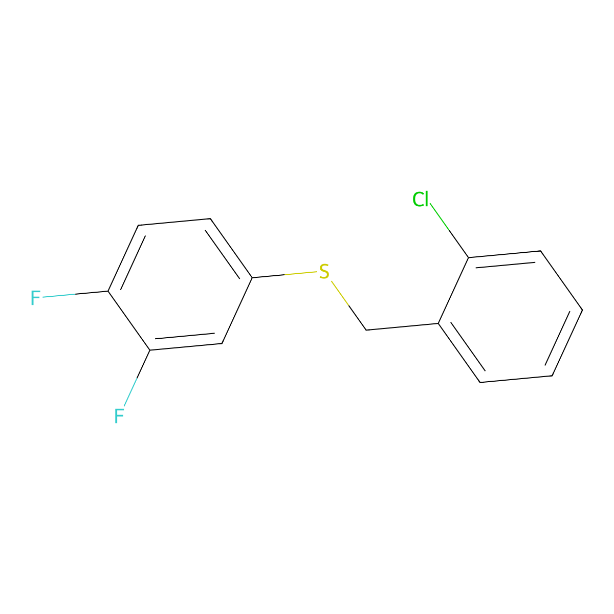 1-Chloro-2-[(3,4-difluorophenyl)sulfanylmethyl]benzene molecular structure, CAS 1443337-63-0