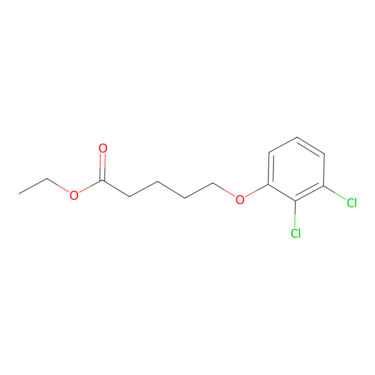Ethyl 5-(2,3-dichloro-phenoxy)pentanoate molecular structure, CAS 1443337-92-5