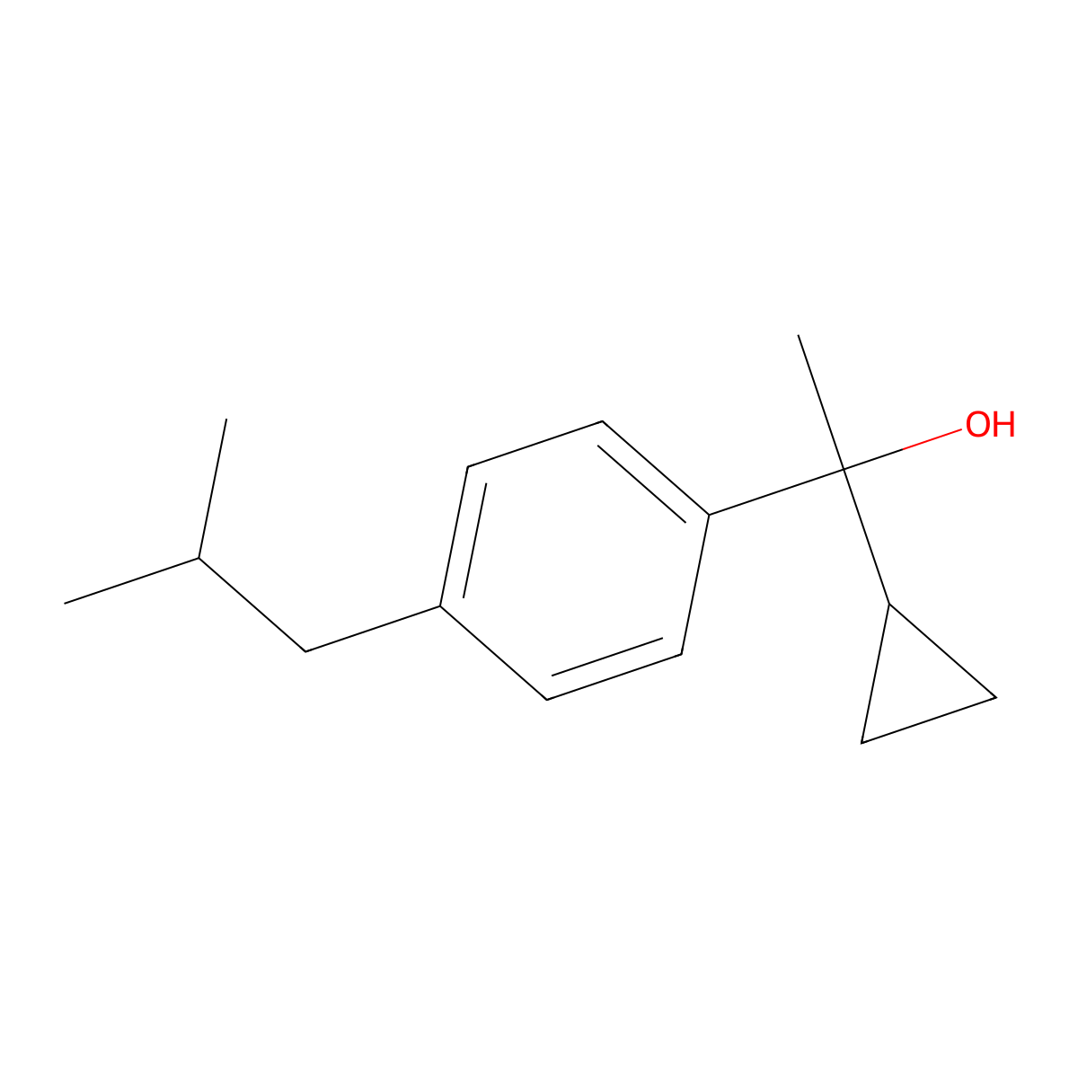 1-Cyclopropyl-1-(4-isobutylphenyl)ethanol molecular structure, CAS 1443337-94-7