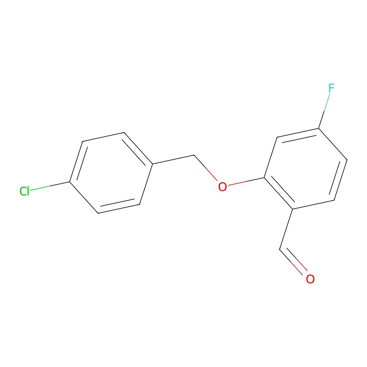 2-((4-Chlorobenzyl)oxy)-4-fluorobenzaldehyde molecular structure, CAS 1443338-45-1