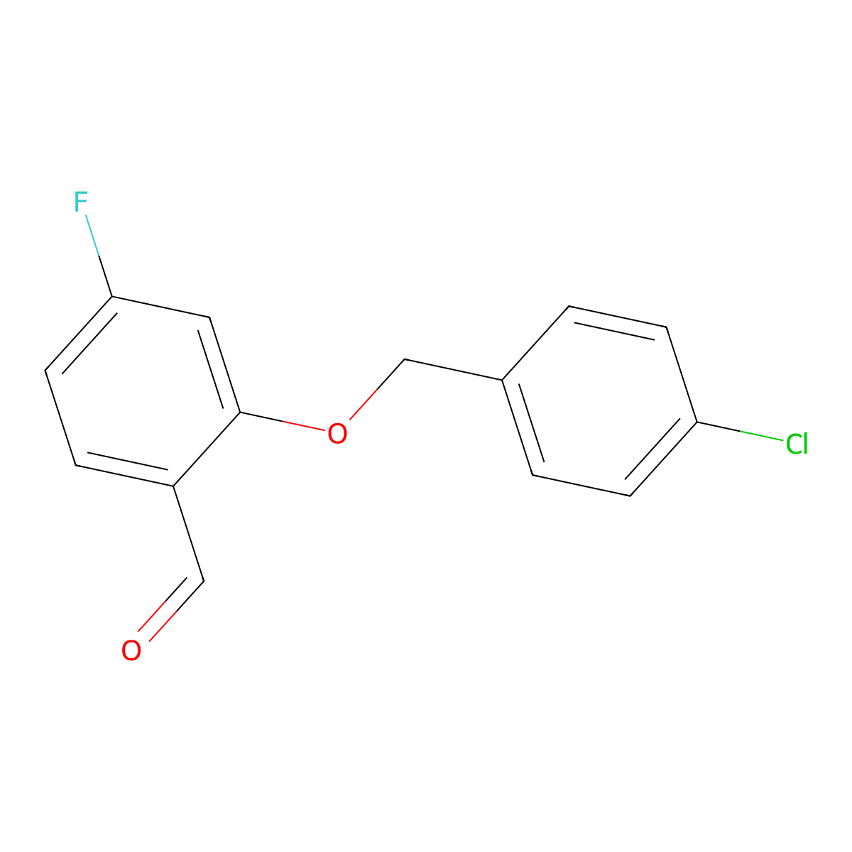 2-((4-Chlorobenzyl)oxy)-4-fluorobenzaldehyde molecular structure, CAS 1443338-45-1
