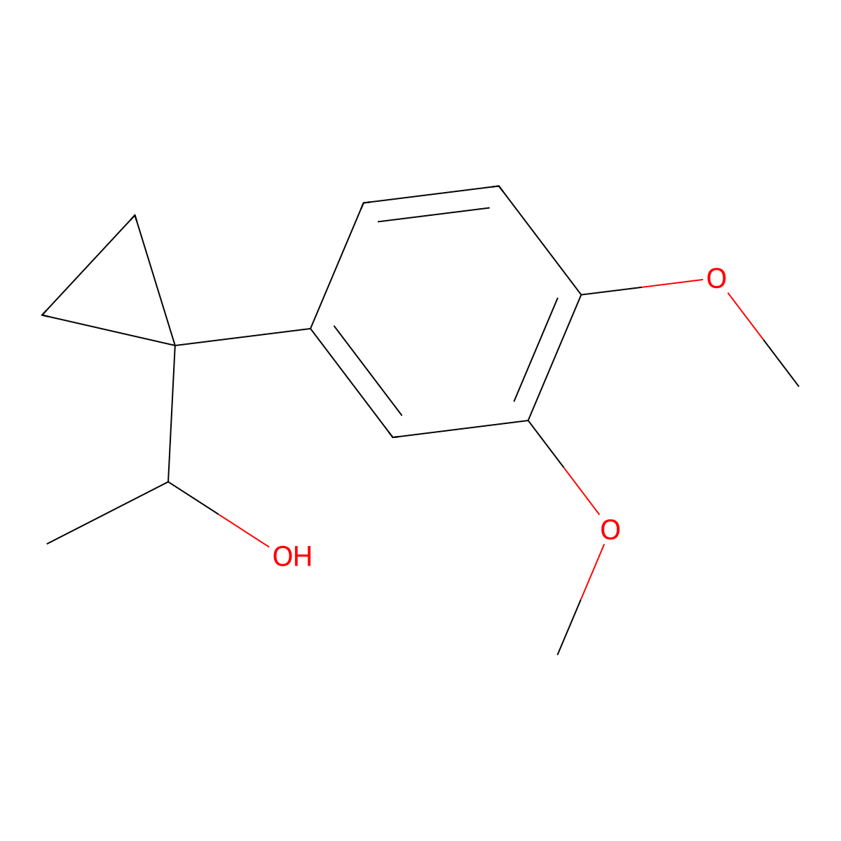 1-[1-(3,4-Dimethoxyphenyl)cyclopropyl]ethan-1-ol molecular structure, CAS 1443338-46-2
