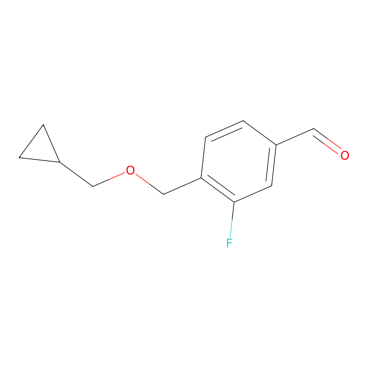 4-[(Cyclopropanemethoxy)methyl]-3-fluorobenzaldehyde molecular structure, CAS 1443338-54-2