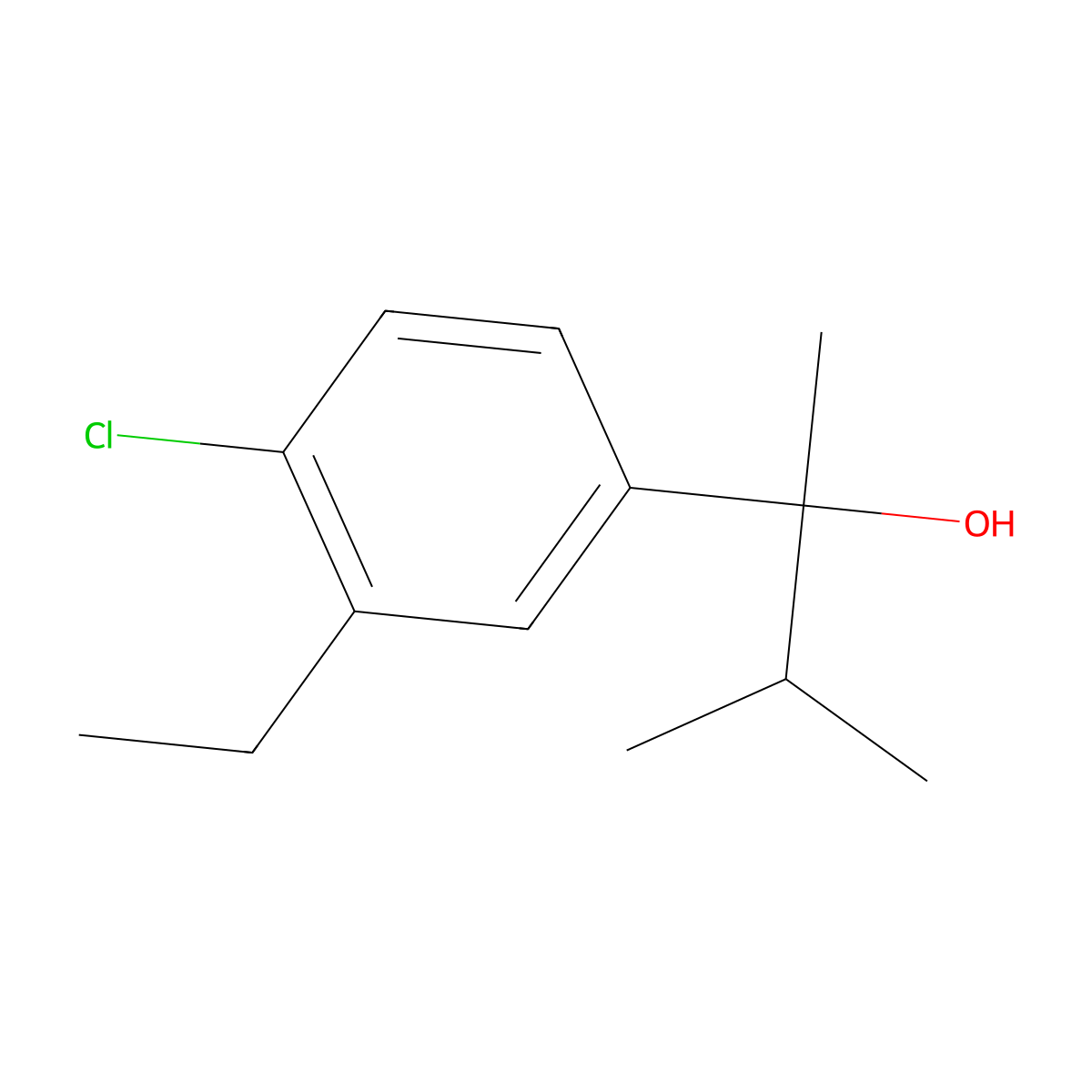 2-(4-Chloro-3-ethylphenyl)-3-methyl-butan-2-ol molecular structure, CAS 1443338-57-5
