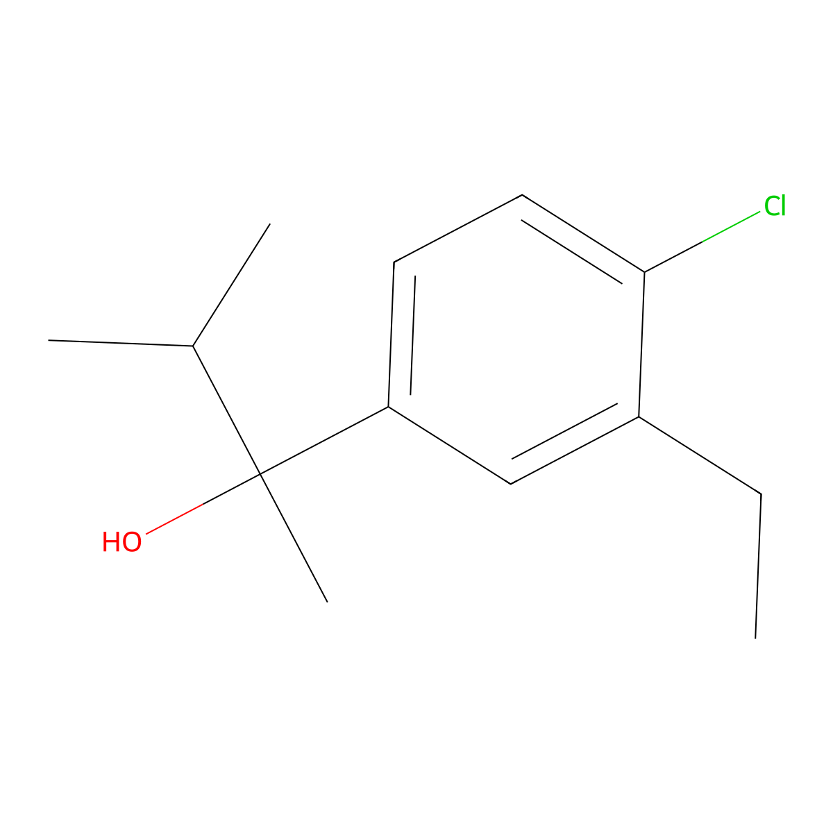 2-(4-Chloro-3-ethylphenyl)-3-methyl-butan-2-ol molecular structure, CAS 1443338-57-5
