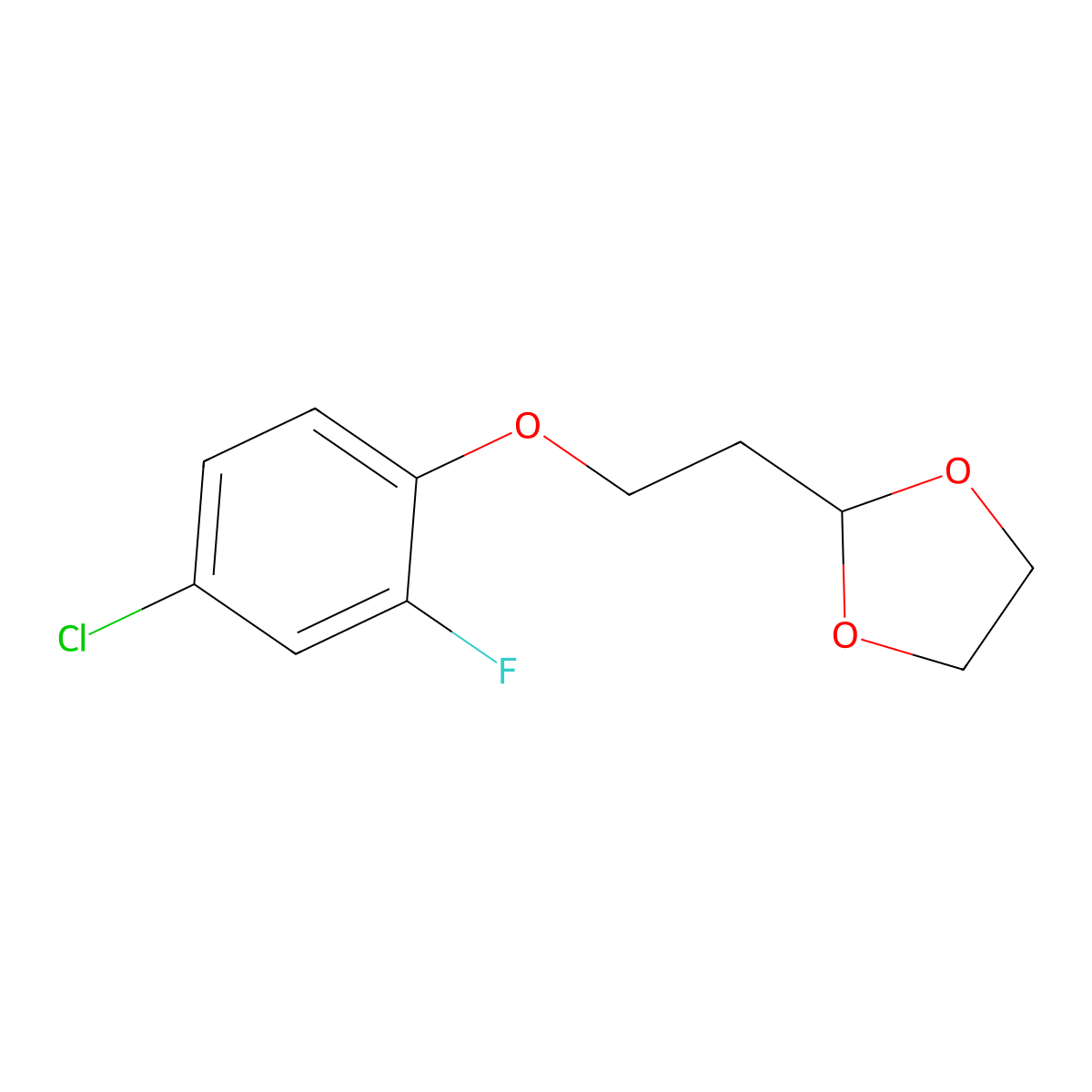 2-(2-(4-Chloro-2-fluorophenoxy)ethyl)-1,3-dioxolane molecular structure, CAS 1443338-63-3