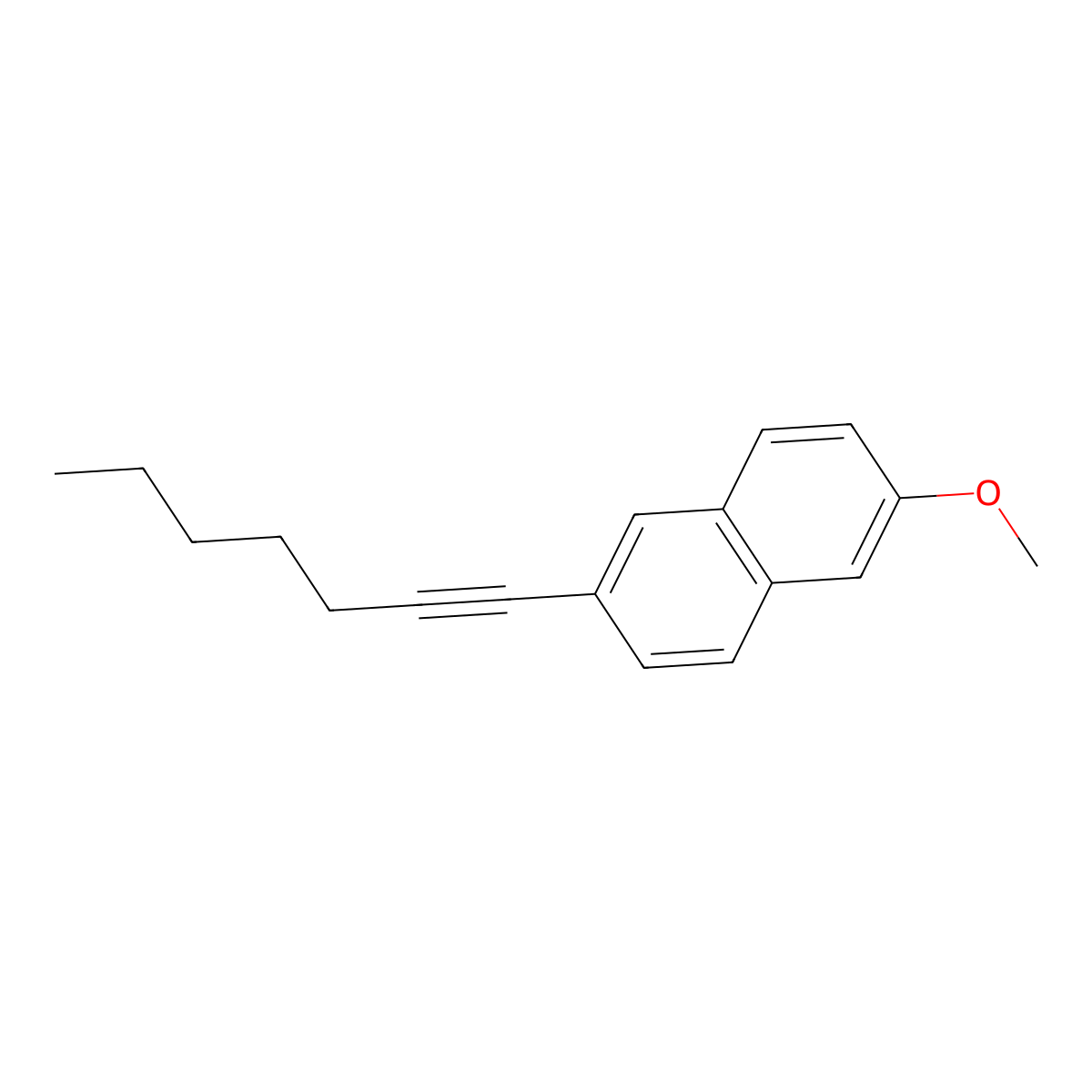 2-(Hept-1-yn-1-yl)-6-methoxynaphthalene molecular structure, CAS 1443338-70-2