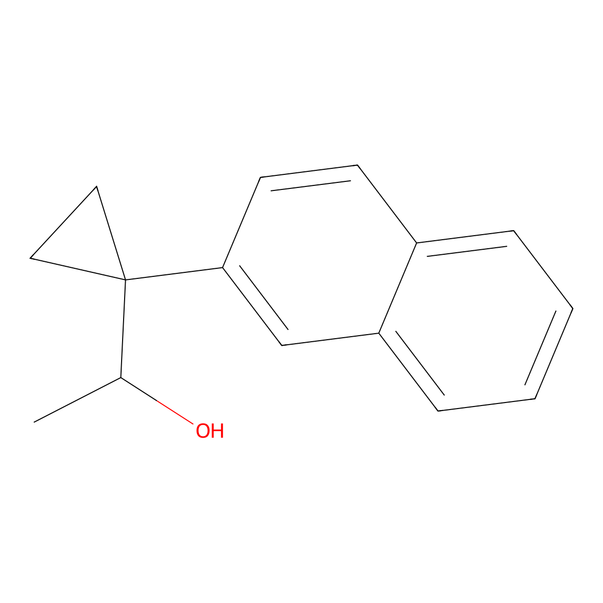 1-[1-(Naphthalen-2-yl)cyclopropyl]ethan-1-ol molecular structure, CAS 1443338-71-3