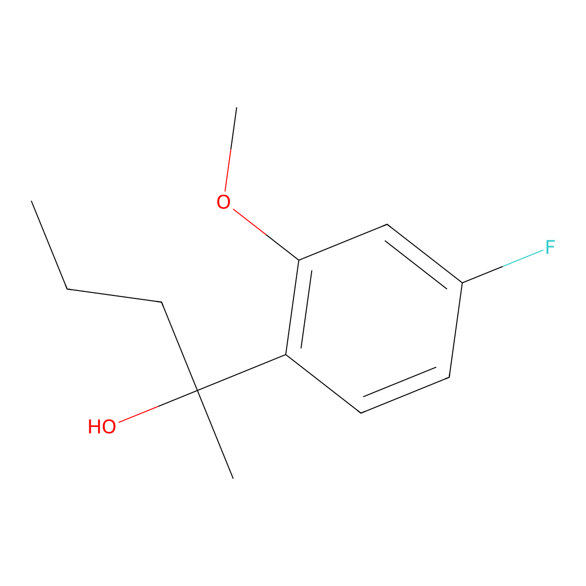 2-(4-Fluoro-2-methoxyphenyl)-2-pentanol molecular structure, CAS 1443338-74-6
