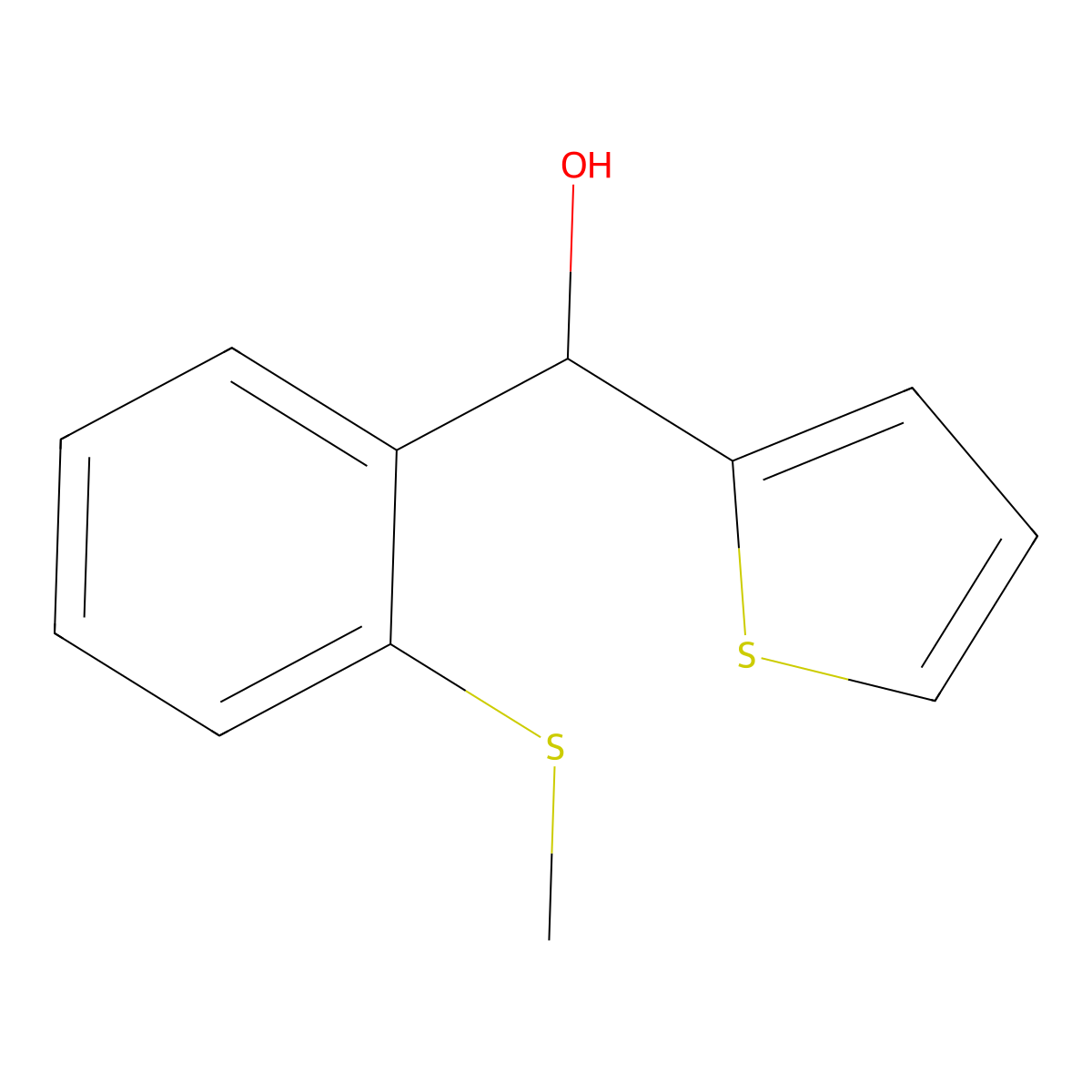 2-Methylthiophenyl-(2-thienyl)methanol molecular structure, CAS 1443338-84-8