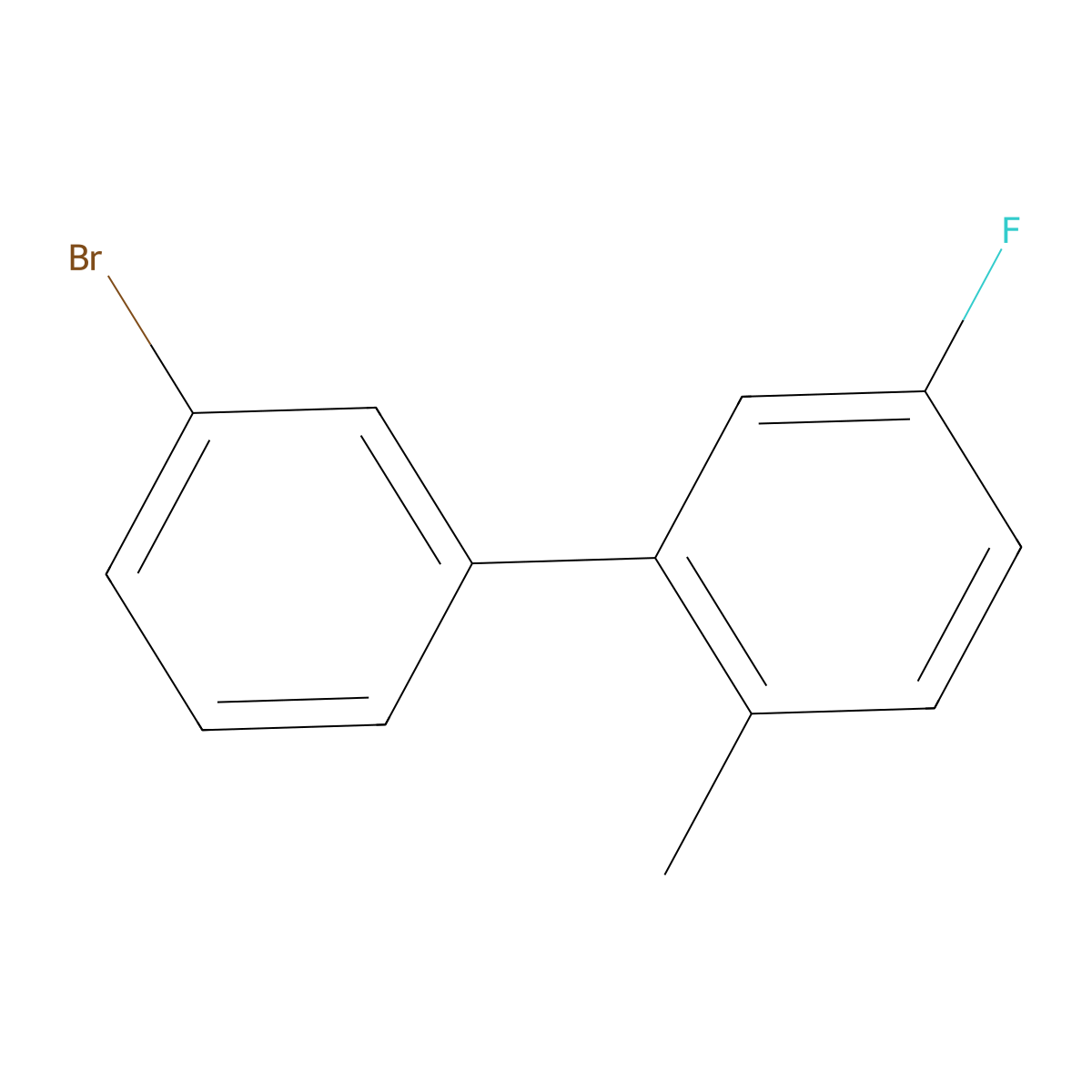 3-Bromo-3'-fluoro-6'-methylbiphenyl molecular structure, CAS 1443338-85-9