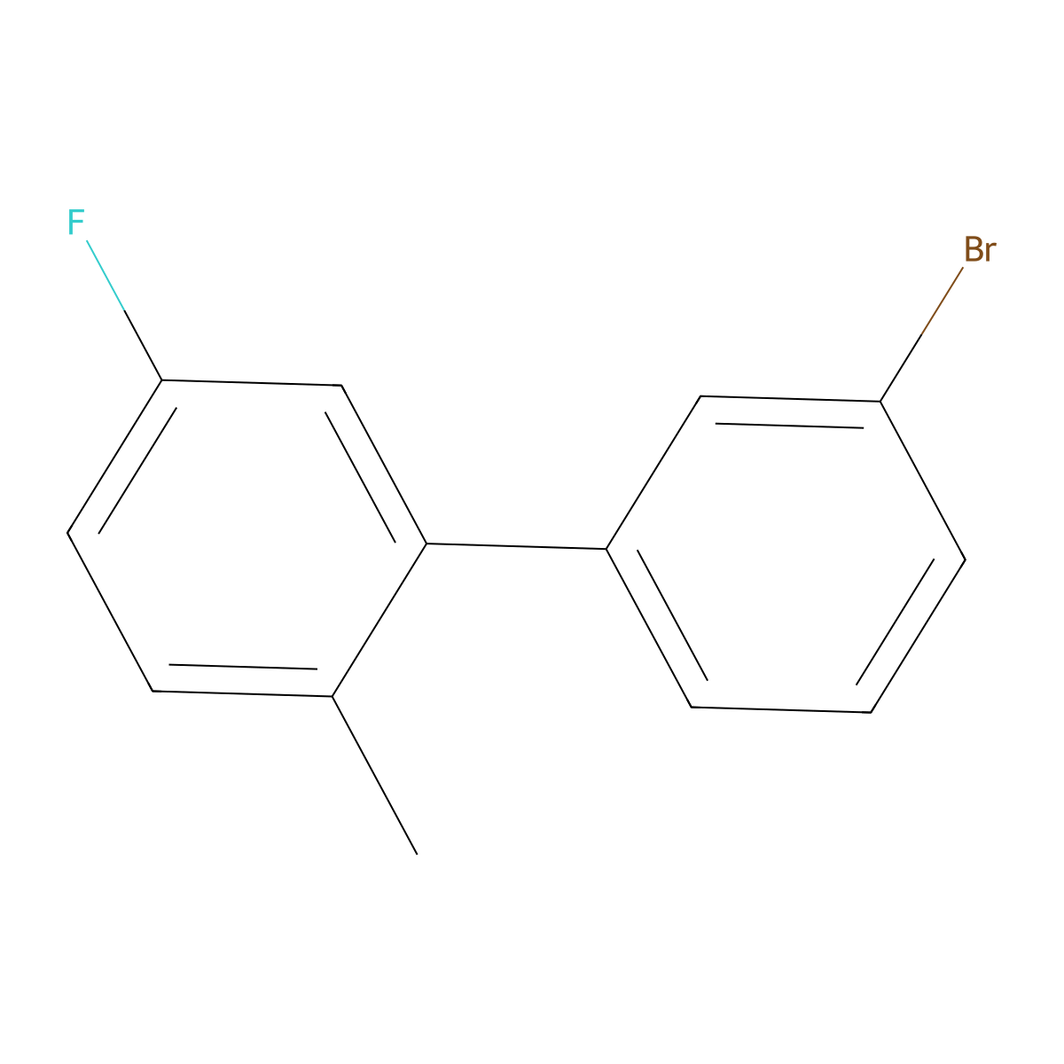 3-Bromo-3'-fluoro-6'-methylbiphenyl molecular structure, CAS 1443338-85-9
