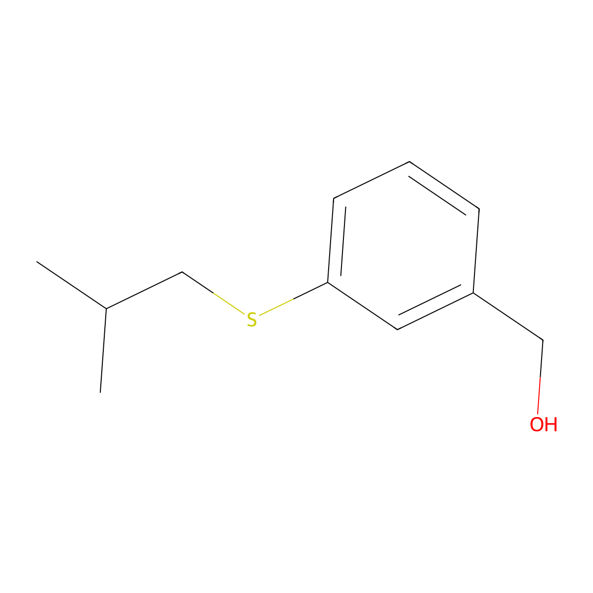 (3-(Isobutylthio)phenyl)methanol molecular structure, CAS 1443339-02-3