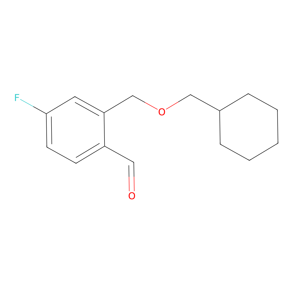 2-[(Cyclohexanemethoxy)methyl]-4-fluorobenzaldehyde molecular structure, CAS 1443339-05-6