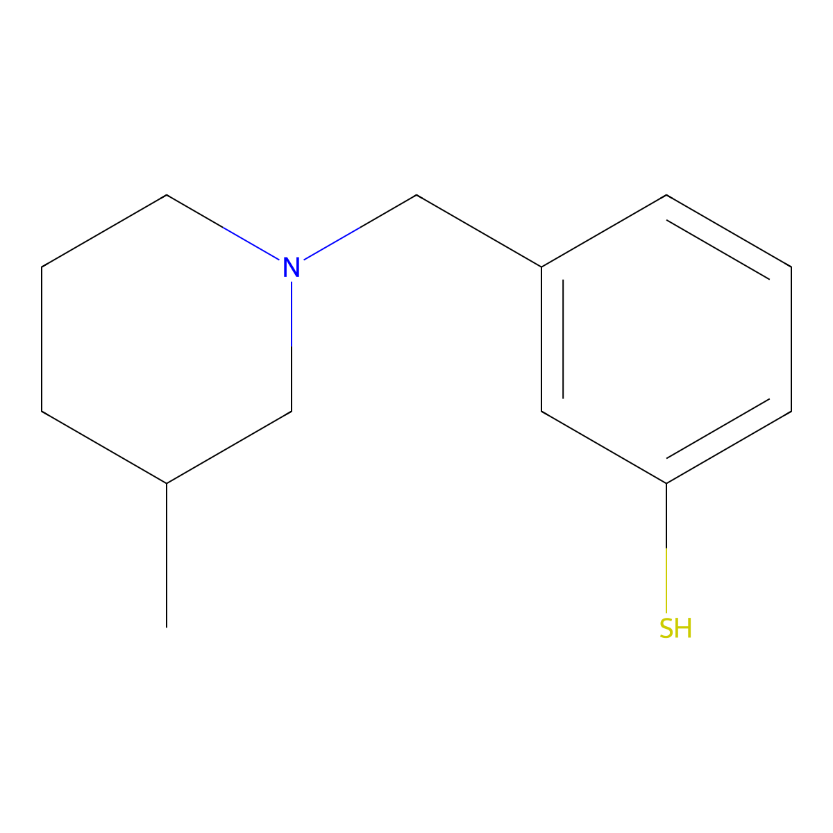 3-((3-Methylpiperidin-1-yl)methyl)benzenethiol molecular structure, CAS 1443339-15-8