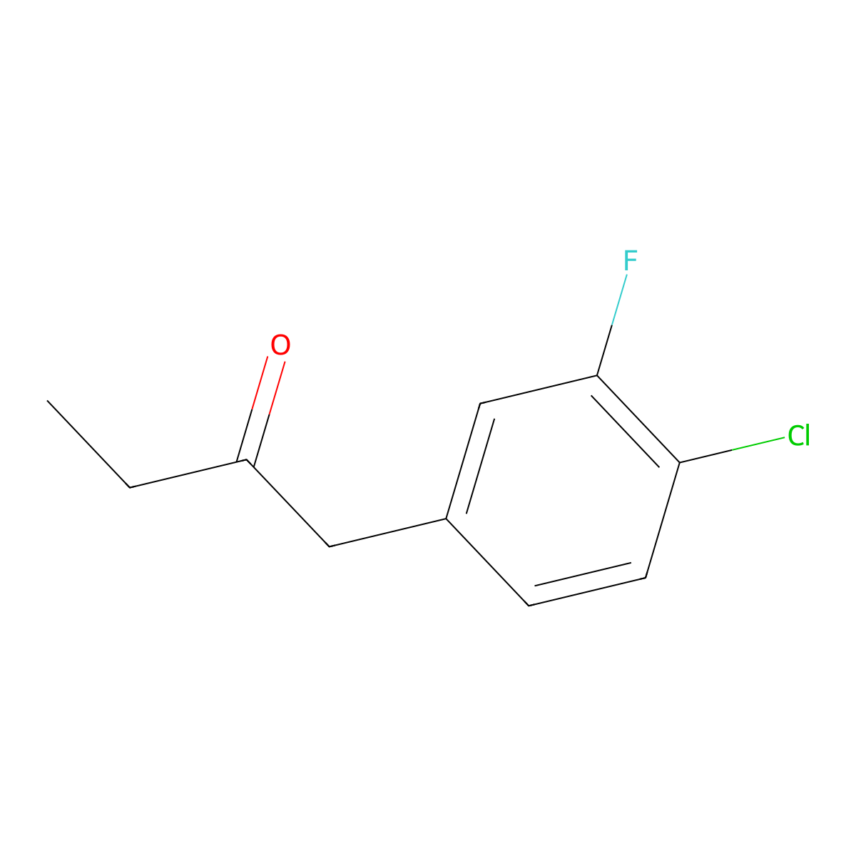 1-(4-Chloro-3-fluorophenyl)butan-2-one molecular structure, CAS 1443339-22-7