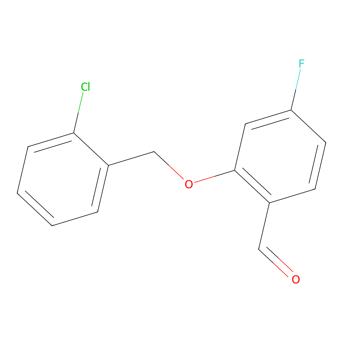2-((2-Chlorobenzyl)oxy)-4-fluorobenzaldehyde molecular structure, CAS 1443339-34-1