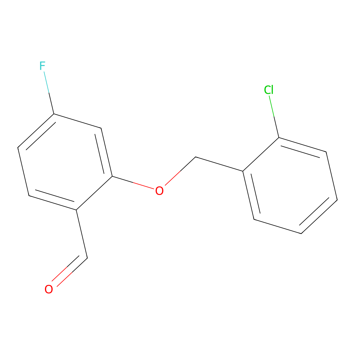 2-((2-Chlorobenzyl)oxy)-4-fluorobenzaldehyde molecular structure, CAS 1443339-34-1