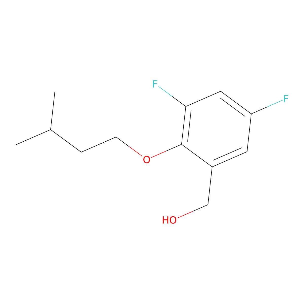 (3,5-Difluoro-2-(isopentyloxy)phenyl)methanol molecular structure, CAS 1443339-35-2