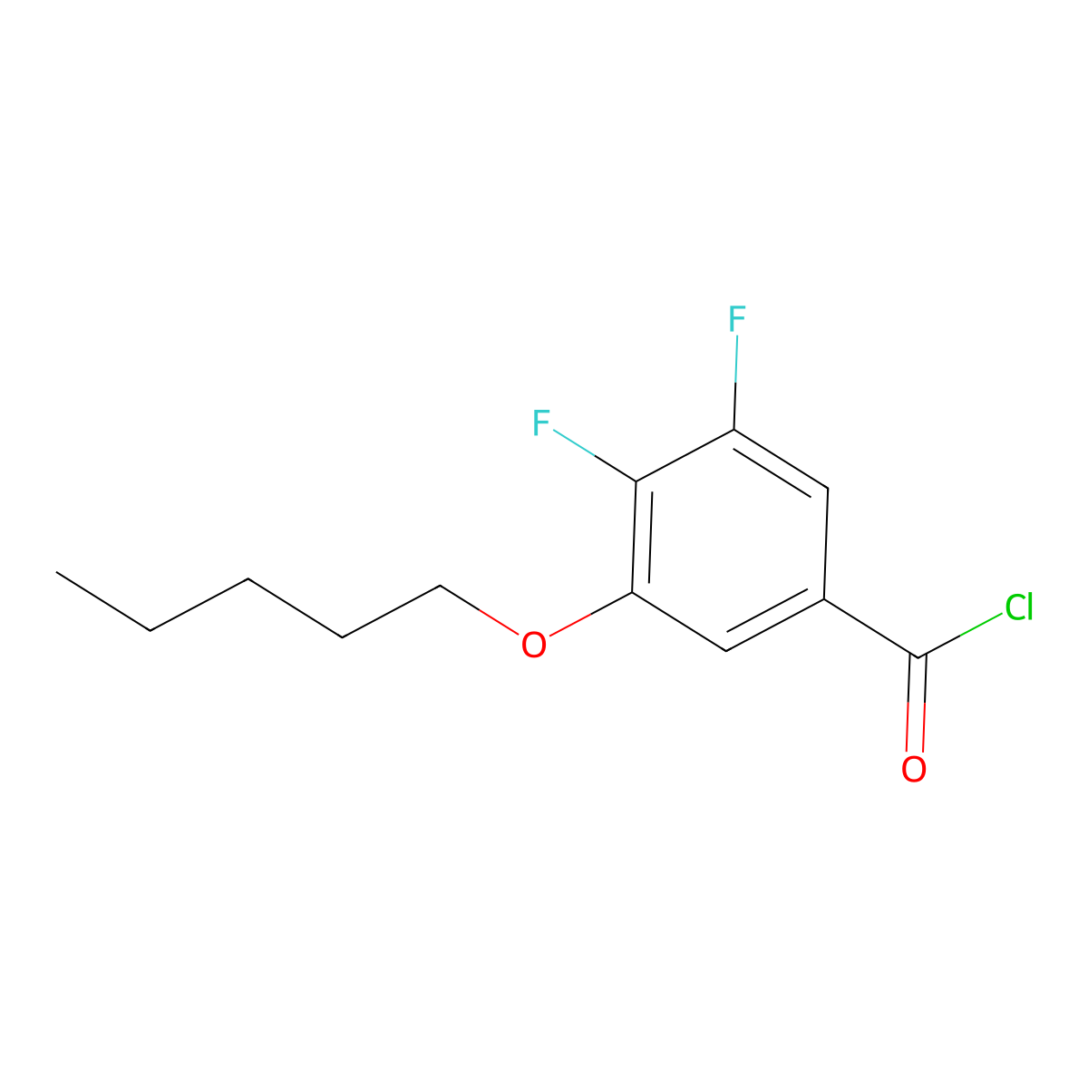 4,5-Difluoro-3-n-pentoxybenzoyl chloride molecular structure, CAS 1443339-74-9
