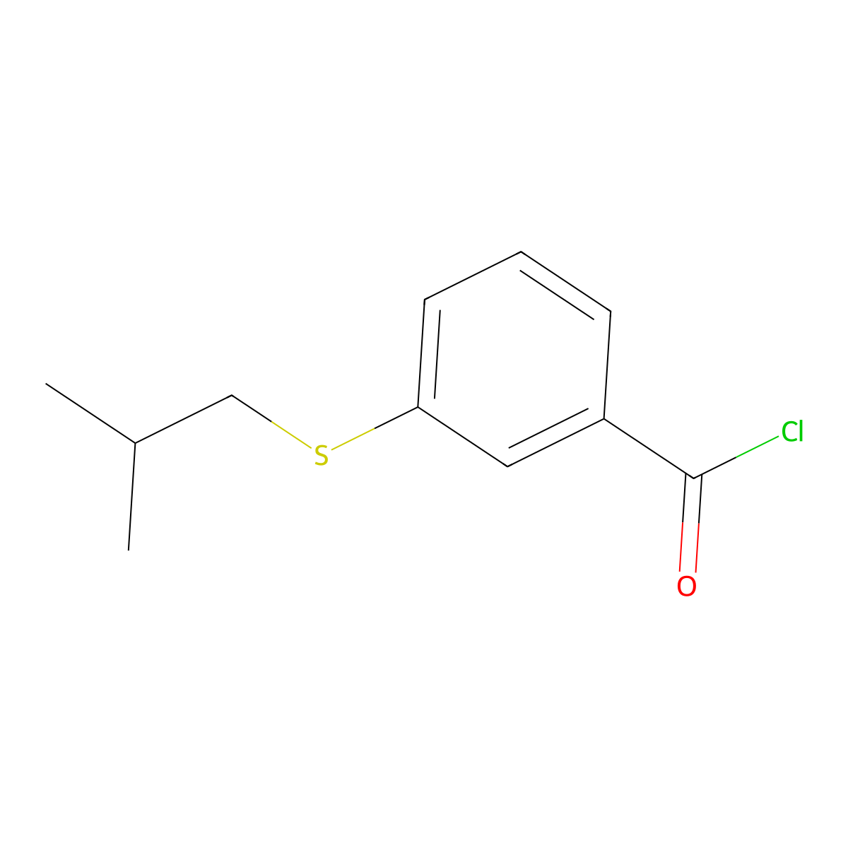 3-(iso-Butylthio)benzoyl chloride molecular structure, CAS 1443339-80-7