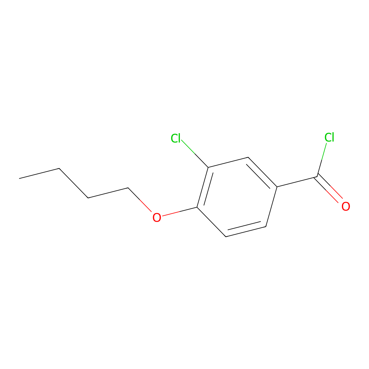 4-n-Butoxy-3-chlorobenzoyl chloride molecular structure, CAS 1443339-85-2
