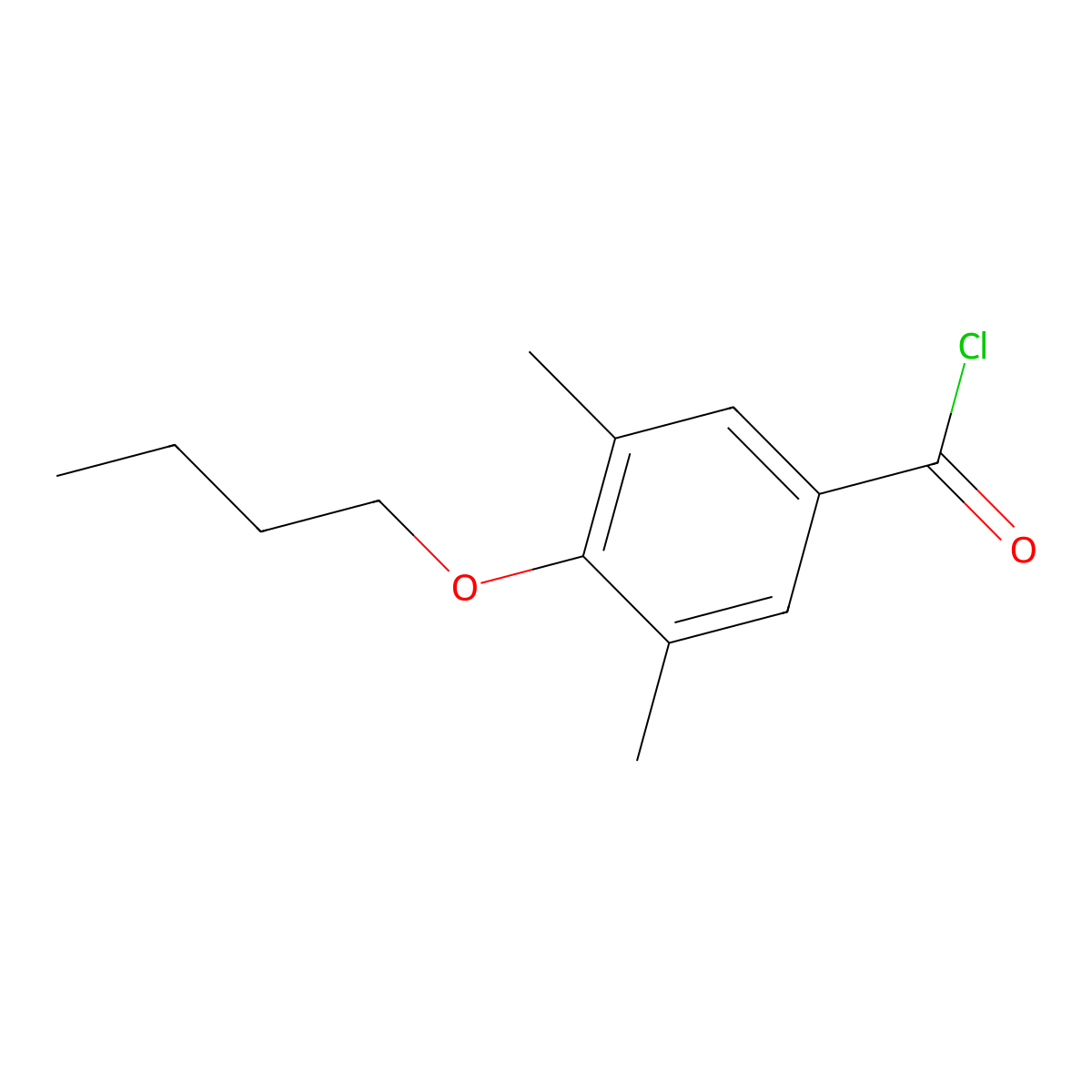 4-n-Butoxy-3,5-dimethylbenzoyl chloride molecular structure, CAS 1443339-90-9
