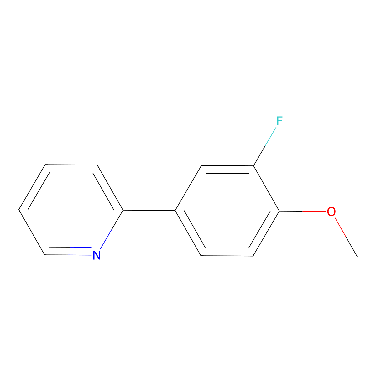 2-(3-Fluoro-4-methoxyphenyl)pyridine molecular structure, CAS 1443339-94-3