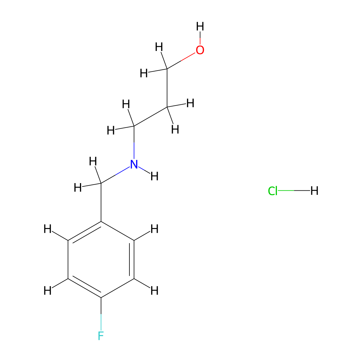 3-[(4-Fluorobenzyl)amino]-1-propanol hydrochloride molecular structure, CAS 144334-07-6