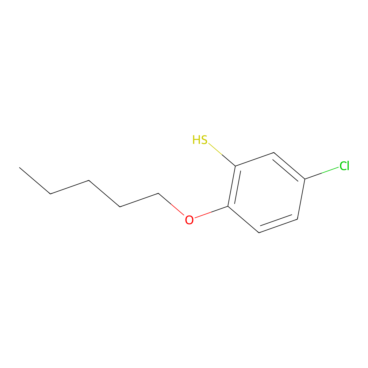 3-Chloro-6-n-pentoxythiophenol molecular structure, CAS 1443340-09-7