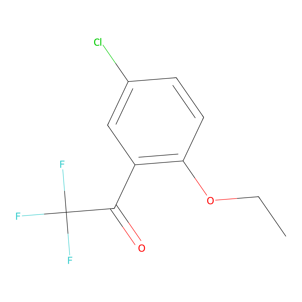 3'-Chloro-6'-ethoxy-2,2,2-trifluoroacetophenone molecular structure, CAS 1443340-10-0