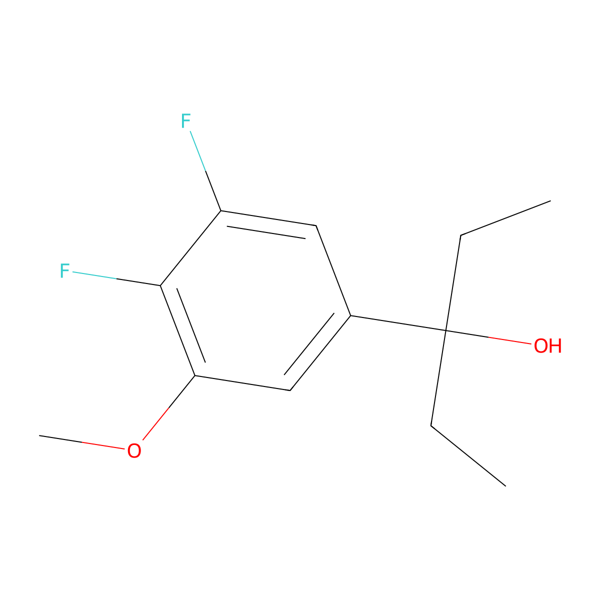 3-(3,4-Difluoro-5-methoxyphenyl)-3-pentanol molecular structure, CAS 1443340-14-4