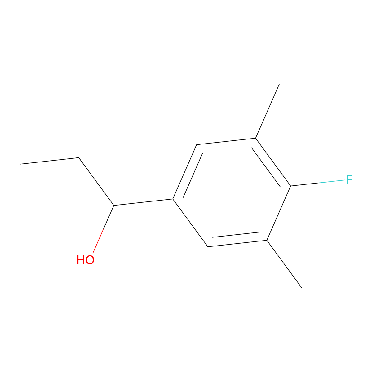 1-(4-Fluoro-3,5-dimethylphenyl)-1-propanol molecular structure, CAS 1443340-18-8