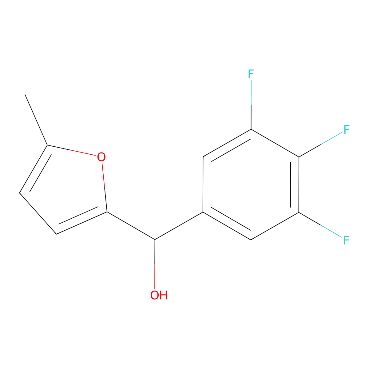 5-Methyl-2-furyl-(3,4,5-trifluorophenyl)methanol molecular structure, CAS 1443340-21-3