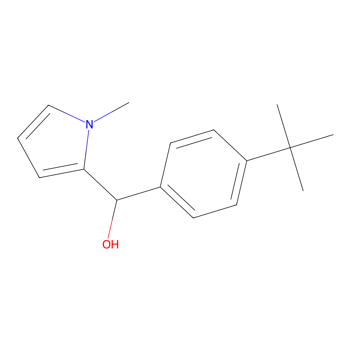 4-tert-Butylphenyl-(1-methyl-2-pyrrolyl)methanol molecular structure, CAS 1443340-24-6