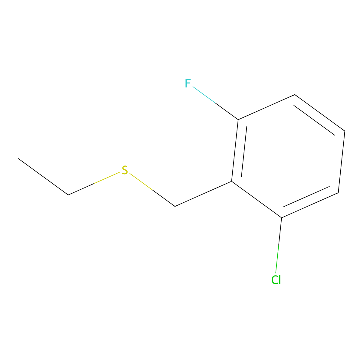 2-Chloro-6-fluorobenzyl ethyl sulfide molecular structure, CAS 1443340-29-1